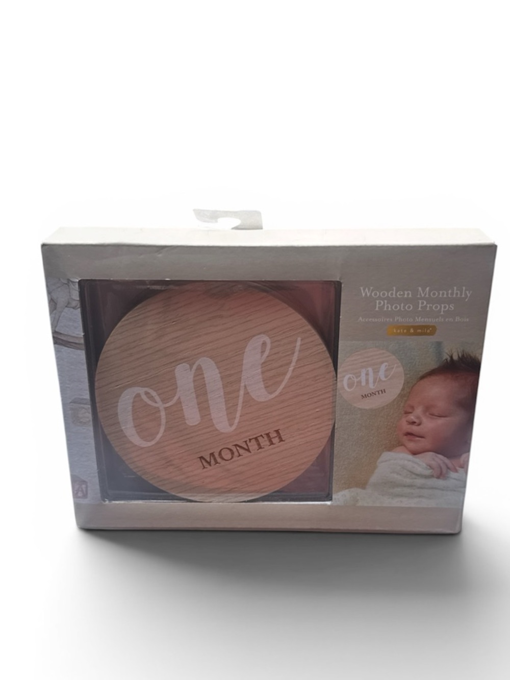 Wooden Monthly Photo Prop "One" - Neutral Wood Tone NWT